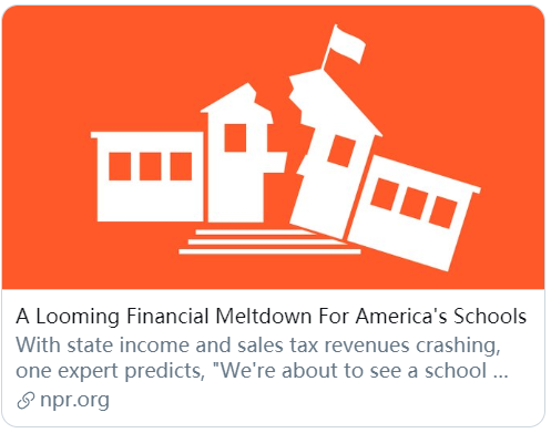 美國學(xué)校面臨財政危機。/NPR報道截圖